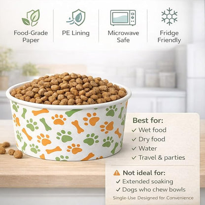 60 Pcs 42 oz/ 5.2 Cups Disposable Pet Bowls - Image 4