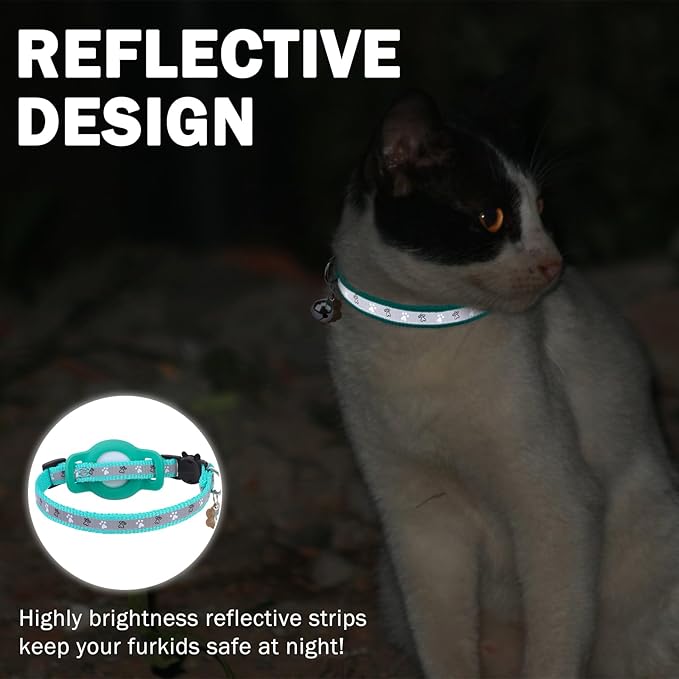 Airtag Cat Collar Breakaway, Reflective Kitten Collar - Image 4