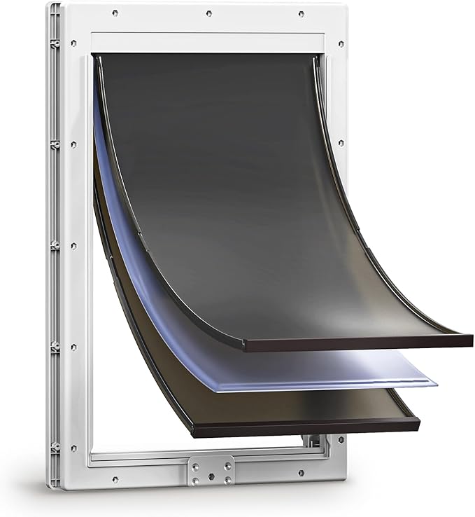 XL Dog Door for Door, Never Rust Plastic Extra Large Doggy Door for Interior by PETCOMING