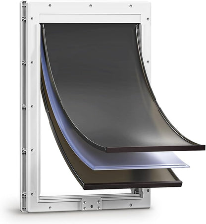 XL Dog Door for Door, Never Rust Plastic Extra Large Doggy Door for Interior by PETCOMING