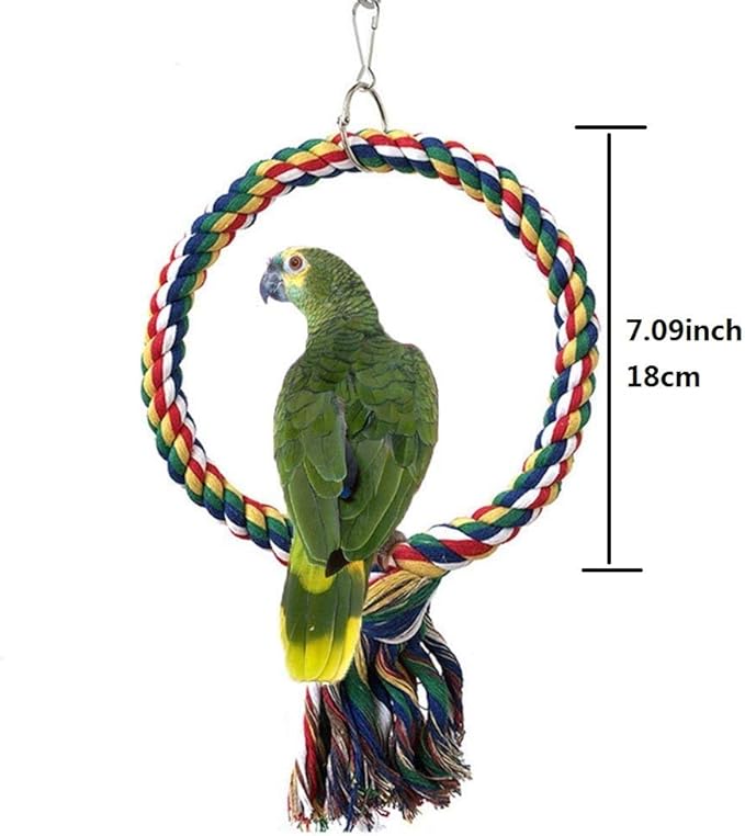 Litewoo Bird Swing Toy Colorful Cotton Rope Perches - Image 2