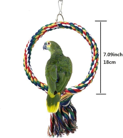 Litewoo Bird Swing Toy Colorful Cotton Rope Perches - Image 2