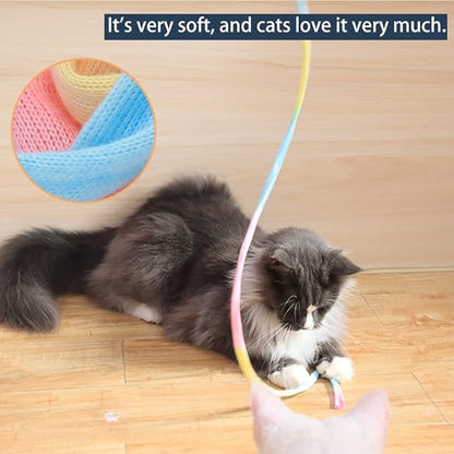 LASOCUHOO Interactive Cat Wand Toys Interactive Cat Teaser Wand String Ribbon - Image 3
