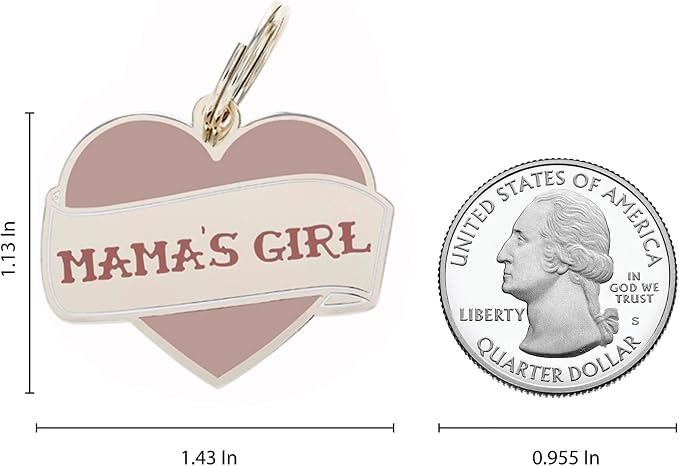Two Tails Pet Company Personalized 'Mama's Girl' Pet ID Tag & Collar Charm - Image 2