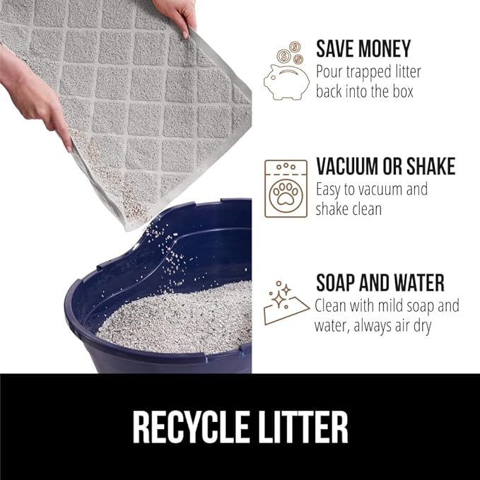 GORILLA GRIP Cat Litter Box Mat, Water Resistant, US Designed Kitty Litter - Image 5