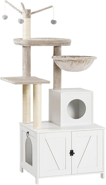 HOOBRO Cat Tree Tower with Litter Box Enclosure by HOOBRO