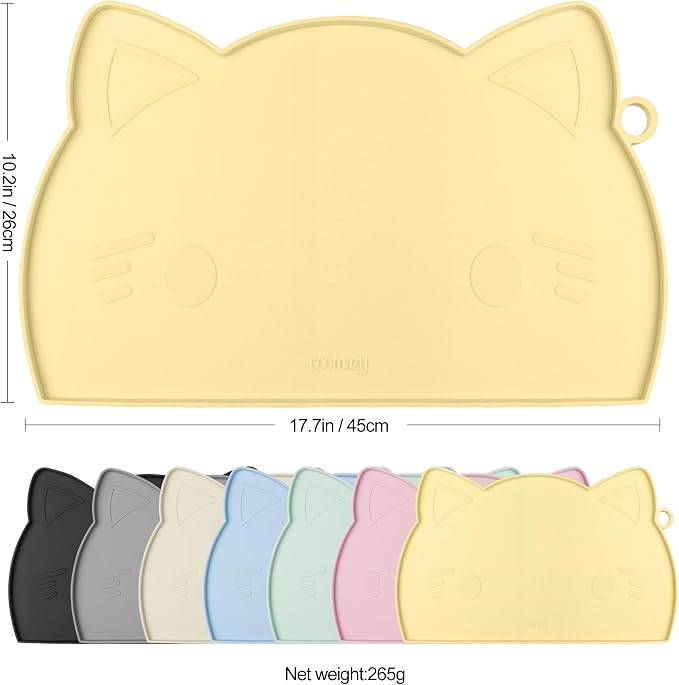 Coomazy Cat Food Mat, Thicker Dog Feeding Mat - Image 2
