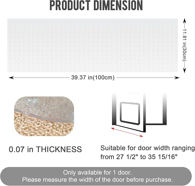 Uross Carpet Protector for Pets 3.28FT-Cat Carpet Protector for Doorway - Image 2