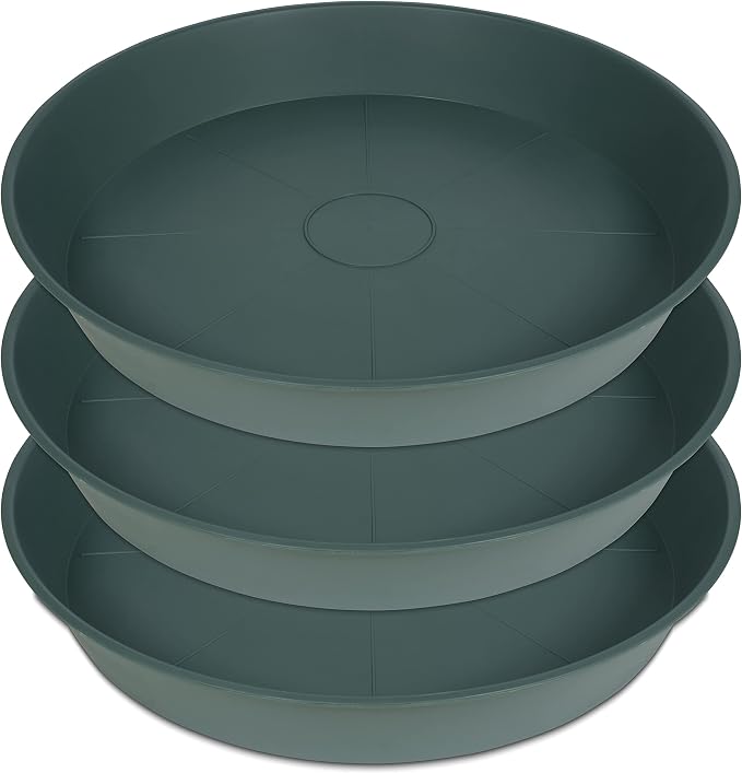 3 Pack of 25 26 inch Plant Saucer, 4.2" Depth, Large Deep Plastic Flower by Bleuhome