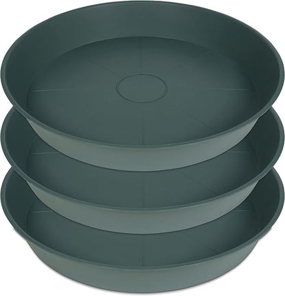 3 Pack of 25 26 inch Plant Saucer, 4.2" Depth, Large Deep Plastic Flower by Bleuhome