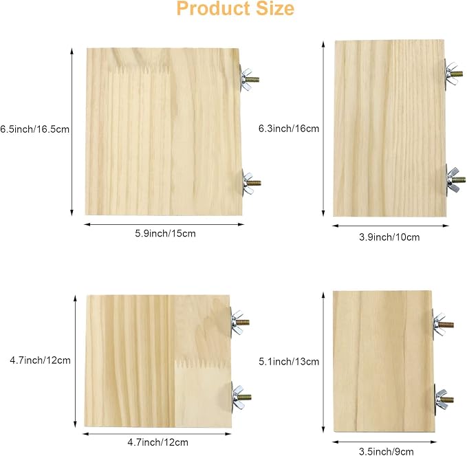 2pcs Bird Perch Platform Flat Stand Beak Paw Grinding Wood - Image 2