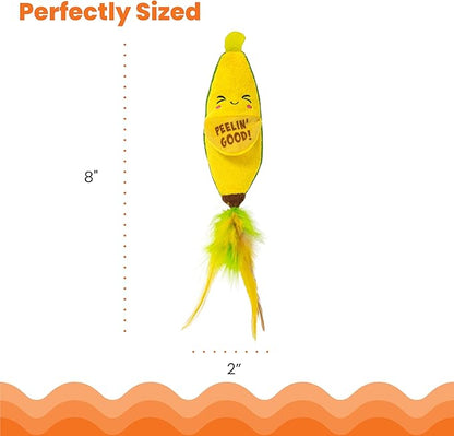 Catstages Peelin' Good Banana Kicker Dental Catnip Toy - Image 5