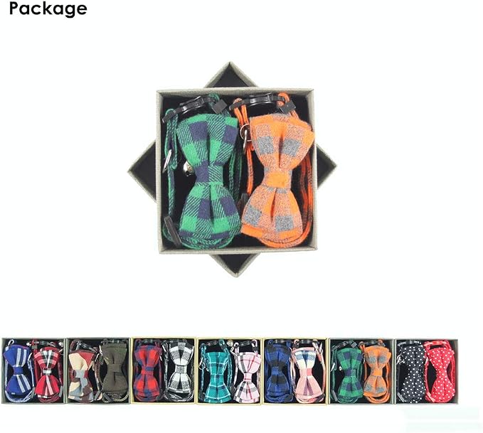 Cat Collar Breakaway with Bell and Bow Tie, Plaid Design Adjustable Safety - Image 2