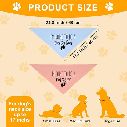2 Pack Dog Bandana Pregnancy Announcement, I'm Going to Be a Big Brother Gender - Image 2