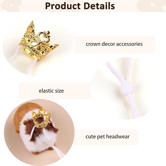 1PCS Crown Tiara Headband for Cat Dogs Puppy Birds Ducks Chicken Rabbit Hamster - Image 2