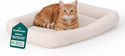 FurHaven Dog Bed for Extra Small Dogs & Cats, Bolster Crate Pad by FurHaven