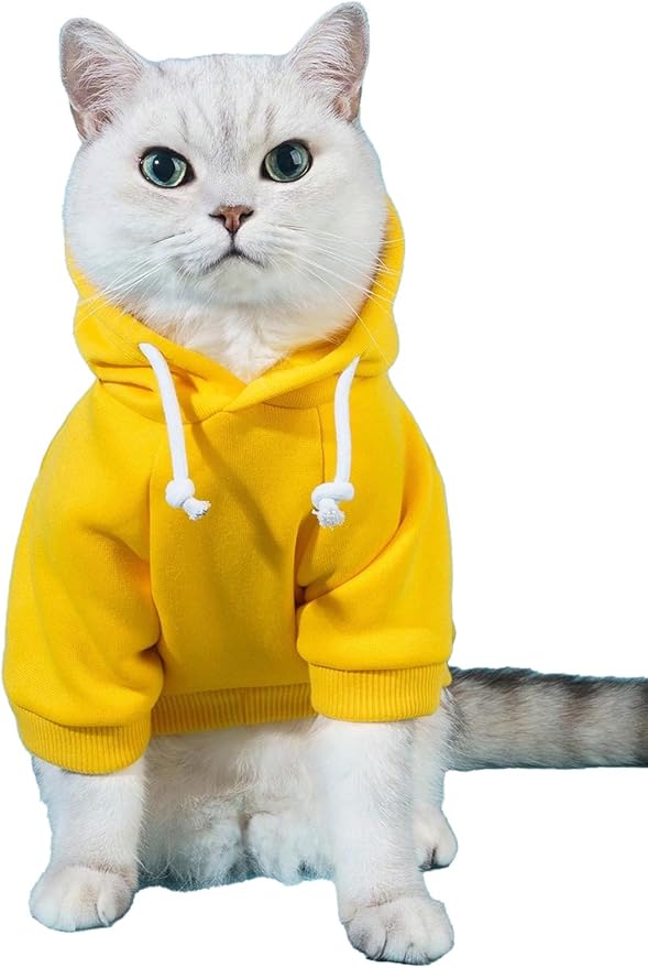QWINEE Basic Dog Hoodie Sweatshirt Puppy Sweater Warm Cat Costumes Pet Clothes by QWINEE