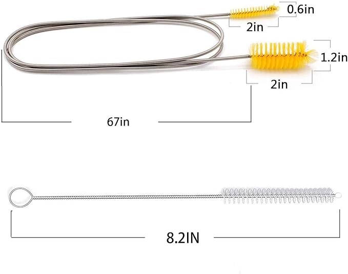 Flexible Drain Brush, Nylon Cleaner Double Ended Elastic Hose Pipe 67-inch and - Image 2