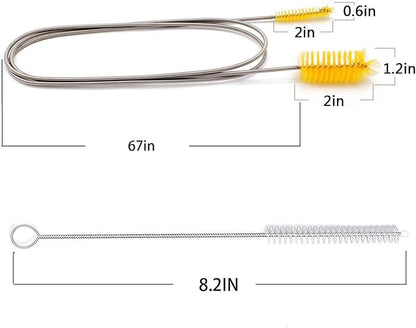 Flexible Drain Brush, Nylon Cleaner Double Ended Elastic Hose Pipe 67-inch and - Image 2