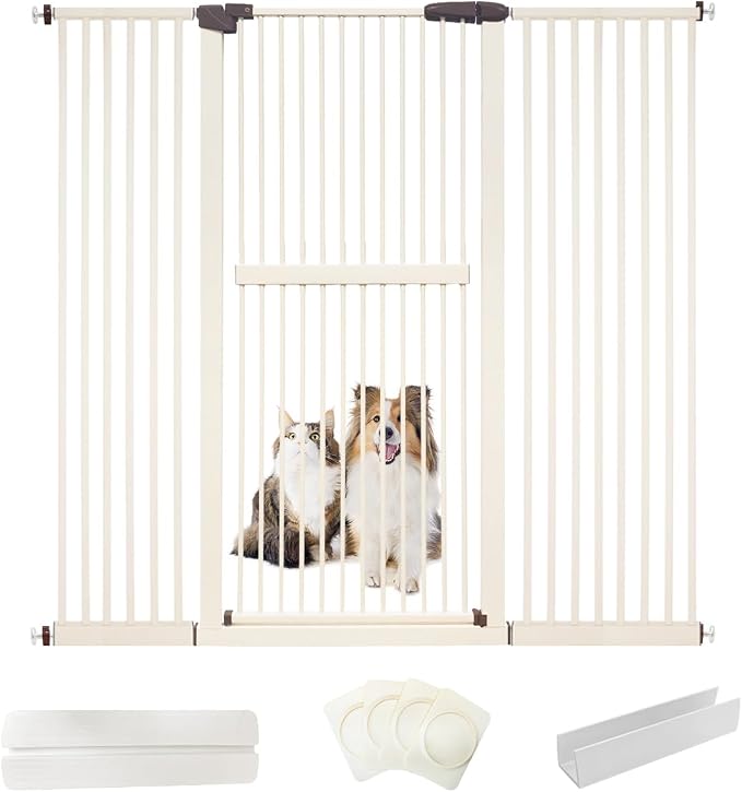 Lumizone Extra Tall Cat Gate 61.02" High Pressure Mounted Extra Wide by Lumizone
