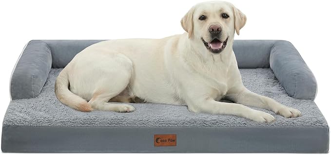 Orthopedic Dog Beds for Extra Large Dogs, Waterproof Egg Crate Foam XL Dog Bed by CasaPaw