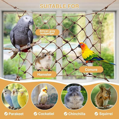 2 Packs Natural Bird Rope Net Parrot Swing Hammock - Image 6