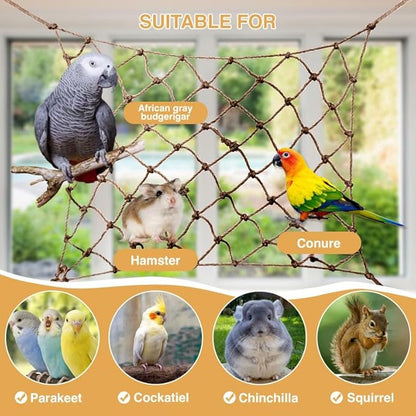 2 Packs Natural Bird Rope Net Parrot Swing Hammock - Image 6