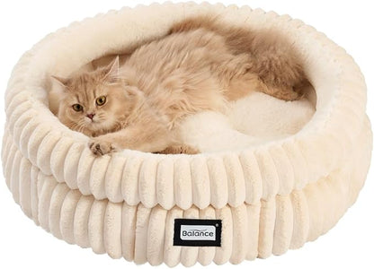 BALANCE Cat Bed Kitten Bed, Washable Round Cat Beds by BalancePet