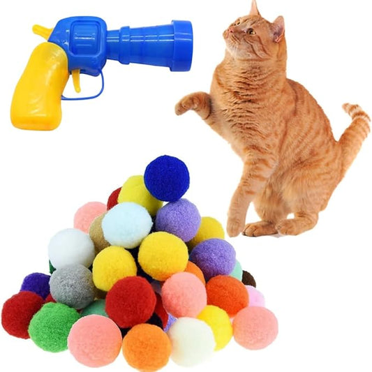 30 Pcs Soft Pom Pom Balls for Kittens by Shizhoo