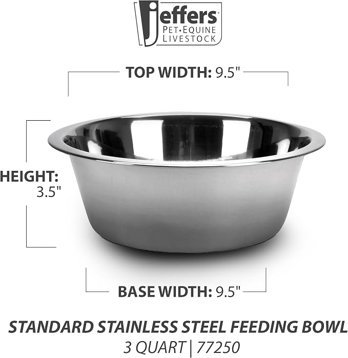 Jeffers Pet Standard Weight Stainless Steel Bowls - Image 2