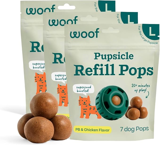 WOOF Pupsicle Refill Pops, Delicious Long Lasting Dog Treats, Pre-Made Pupsicle by Woof
