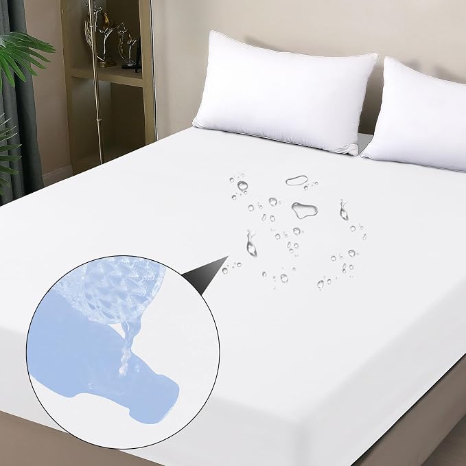 Waterproof Mattress Protector Queen, Fitted Sheet Style Breathable Mattress by OHANO