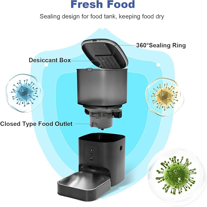 2.4G Automatic Cat Feeder, Cat Food Dispenser - Image 4