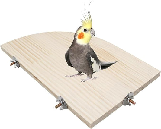 Bird Perch Stand Platform, 15.7 × 10.2 Inch Large Natural Wooden Small Animals by Dnoifne