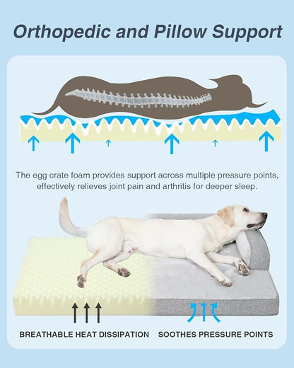 KSIIA Washable Dog Bed XL Senior Dog, Orthopedic Warm Soft Pet Sofa Waterproof - Image 2