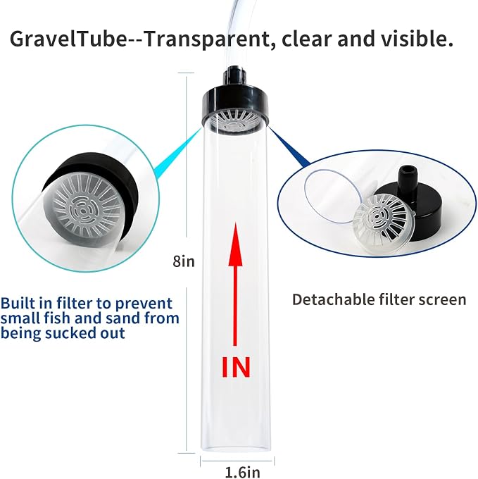 Aquarium Gravel Vacuum Cleaner, Fish Tank Water Changer, Hand Pump Siphon - Image 4