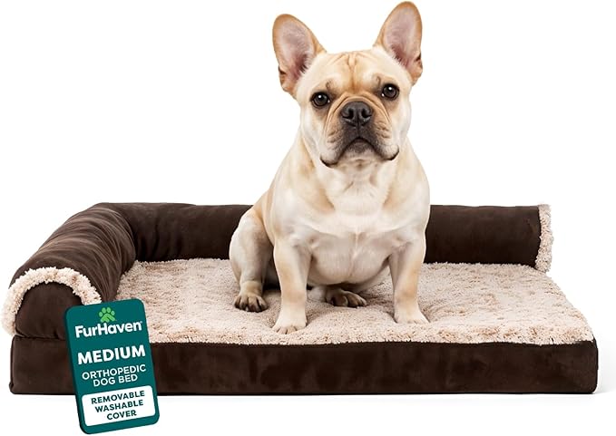Furhaven Orthopedic Dog Bed for Medium/Small Dogs w/ Removable Bolsters & by FurHaven