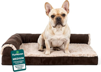 Furhaven Orthopedic Dog Bed for Medium/Small Dogs w/ Removable Bolsters & by FurHaven