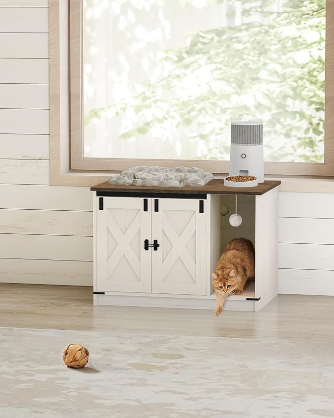 Cat Litter Box Enclosure, Hidden Litter Box Cabinet Furniture - Image 8