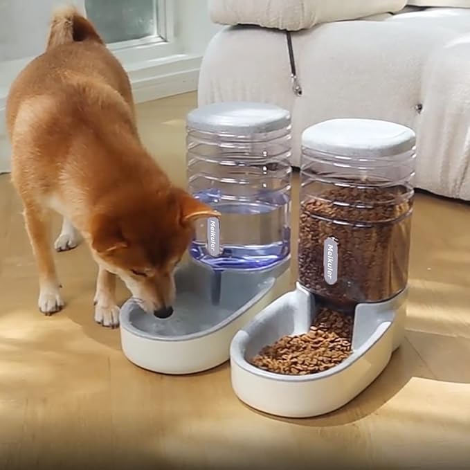 Meikuler Automatic Dog Cat Feeder and Water Dispenser Set, Waterer and Gravity - Image 5