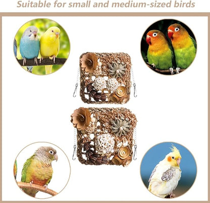 Bird Foraging Toys Natural Bird Toys Conure Toys Parrot Shredding Hanging Toys - Image 6