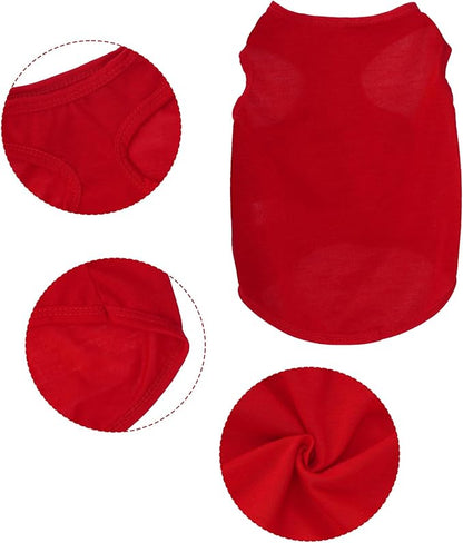 4 Pcs Cat Shirts Solid Color Dog Clothes Summer Sleeveless Pet T Shirts - Image 3