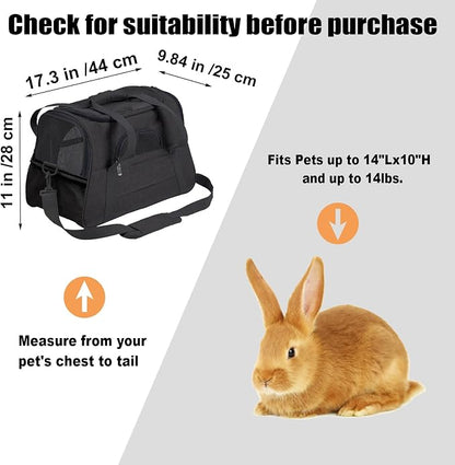 kathson Rabbit Travel Carrier Bag Airline Approved Pet Pocket Breathable Mesh - Image 2