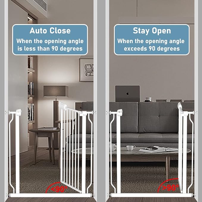 Extra Wide Baby Gate 4.72in Extensions Walk Through Baby Gate Pressure Mount - Image 7