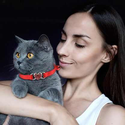 2 Pcs Cat Collars Heart Bling Breakaway - Image 5