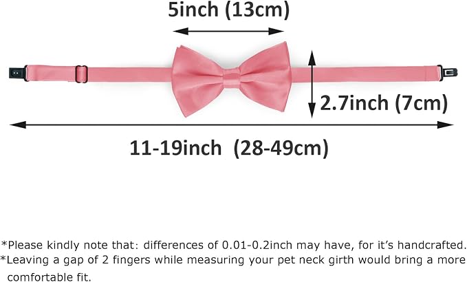 KOOLMOX Dog Bow Ties Pink, Adjustable Dog Collar Bow Tie - Image 2