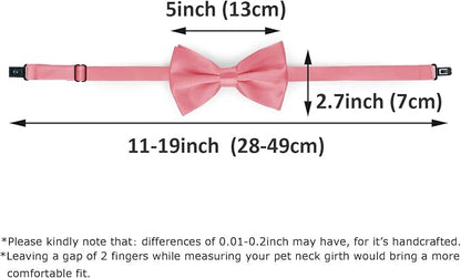 KOOLMOX Dog Bow Ties Pink, Adjustable Dog Collar Bow Tie - Image 2