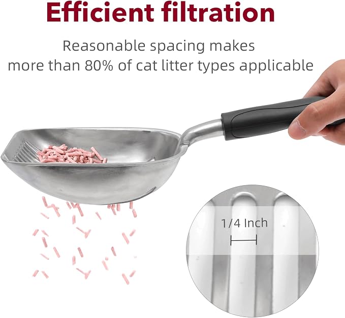 Cat Litter Scoop, Kitty Metal Scooper, Aluminum Alloy Sifter, Kitten Pooper - Image 7