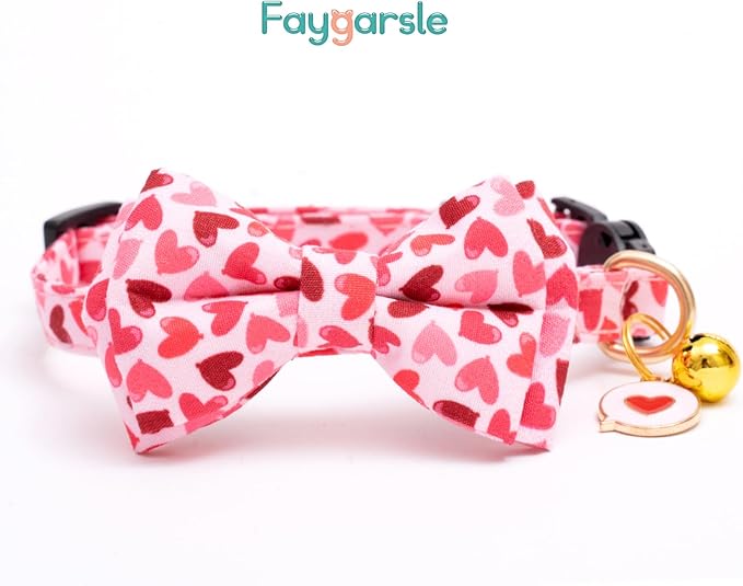 Faygarsle 2 Pack Valentine's Day Cat Collar Cute Loving Heart Printed Collar - Image 4