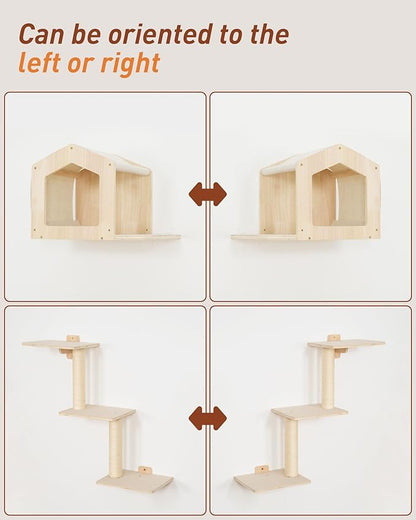 Cat Wall Shelves for Large Cats, 5-in-1 Cat Wall Furniture - Image 8